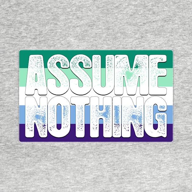 Assume Nothing Gay Male Pride Flag by wheedesign